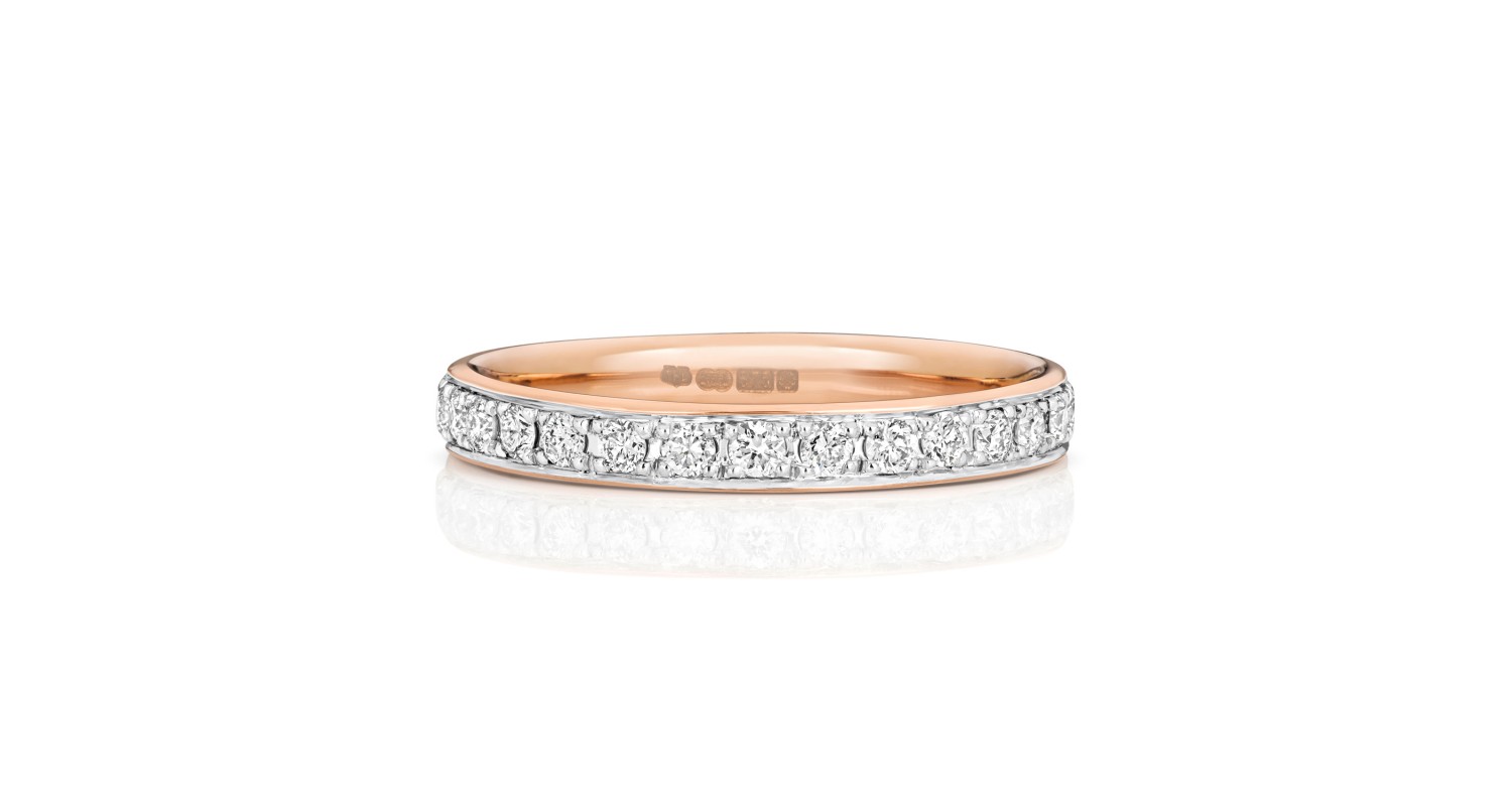 9ct Rose Gold Diamond Full Eternity Ring